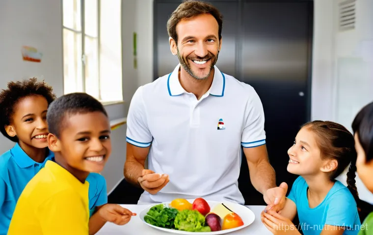 영양사와 공공기관 취업 - **Prompt:** A dynamic, bright image of a female French public service dietitian, in her late 30s, wi...