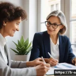 영양사 직업과 라이프스타일 - A professional dietitian conducting a personalized consultation with a middle-aged French woman in a...